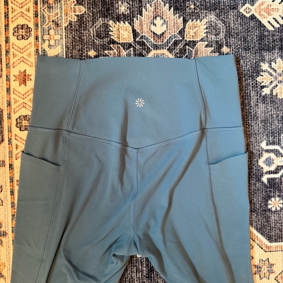 Athleta Salutation Stash Pocket II Capri Riviera Blue Women’s Size Small - Picture 4 of 7